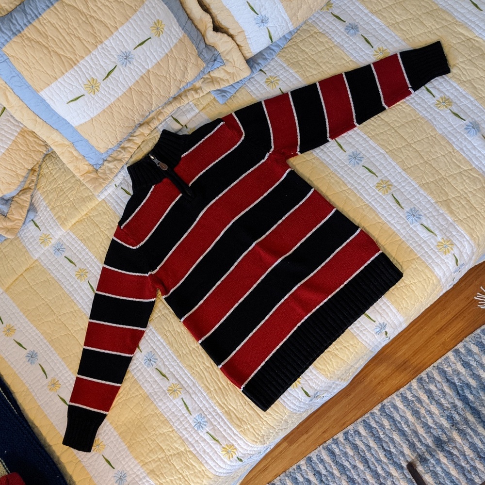 Children's Place Striped Quarter Zip Sweater